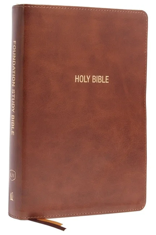 Kjv, Foundation Study Bible, Large Print, Leathersoft, Brown, Red Letter, Thumb Indexed, Comfort Print: Holy Bible, King, (Hardcover)